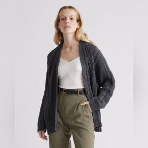 100% Organic Cotton Oversized Cable Cardigan